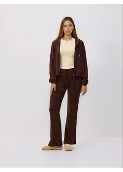 Reserved - Rozpinana bluza z wiskozą - ciemnobrązowy ze sklepu Reserved w kategorii Bluzy damskie - zdjęcie 188885121