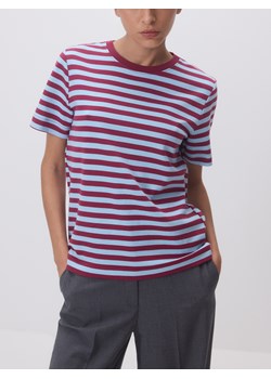 Reserved - T-shirt z bawełny merceryzowanej - jasnoniebieski ze sklepu Reserved w kategorii Bluzki damskie - zdjęcie 188887204