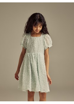 Reserved - Sukienka z bufiastymi rękawami - jasnoturkusowy ze sklepu Reserved w kategorii Sukienki dziewczęce - zdjęcie 188887292