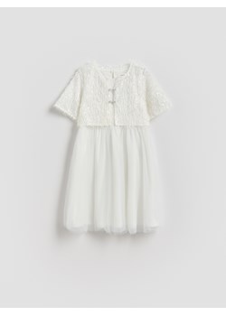 Reserved - Sukienka z bolerkiem - biały ze sklepu Reserved w kategorii Sukienki dziewczęce - zdjęcie 188887304