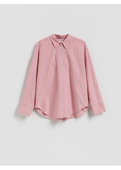 Reserved - Koszula z bawełny oxford - czerwony ze sklepu Reserved w kategorii Koszule damskie - zdjęcie 188887354