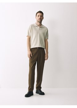 Reserved - Koszulka polo z lnem - złamana biel ze sklepu Reserved w kategorii T-shirty męskie - zdjęcie 188887720