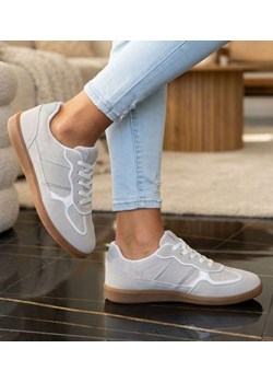 Szare sznurowane buty sportowe casual /D9-1 18795 W286/ ze sklepu Pantofelek24.pl w kategorii Buty sportowe damskie - zdjęcie 188887753