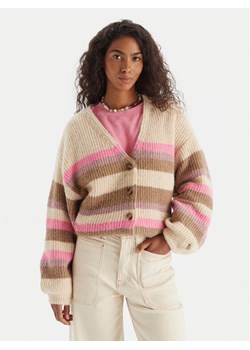 Roxy Kardigan Marble Tiles Stripe ERJSW03669 Beżowy Regular Fit ze sklepu MODIVO w kategorii Swetry damskie - zdjęcie 188888903