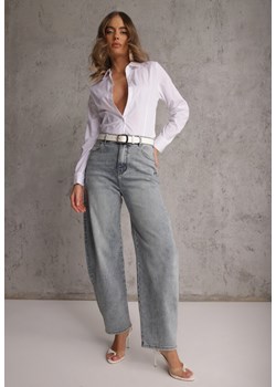 Jasnoniebieskie Jeansy z Bawełny Barrel Leg High Waist Vezorea ze sklepu renee.pl w kategorii Jeansy damskie - zdjęcie 188889711