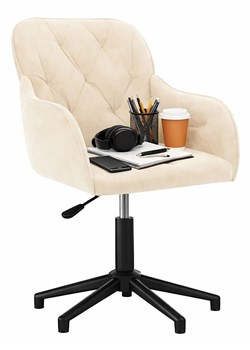 Kremowe, obrotowe krzesło biurowe tapicerowane L1-C74 ze sklepu Edinos.pl w kategorii Krzesła biurowe - zdjęcie 188890263