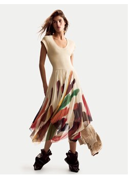Desigual Sukienka codzienna Brushes Lacroix 26SWVK39 Beżowy Regular Fit ze sklepu MODIVO w kategorii Sukienki - zdjęcie 188891172