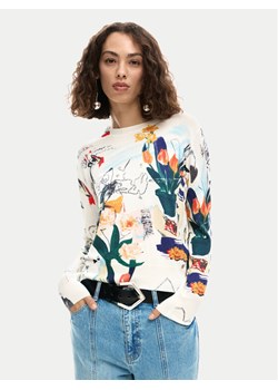 Desigual Sweter Nantes Lacroix 26SWJF35 Écru Regular Fit ze sklepu MODIVO w kategorii Swetry damskie - zdjęcie 188891324