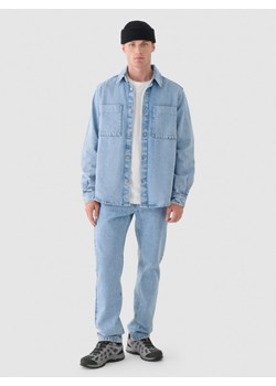 Męskie jeansy straight Outhorn OTHWAW24TJNSM006 - niebieskie ze sklepu Sportstylestory.com w kategorii Jeansy męskie - zdjęcie 188893153