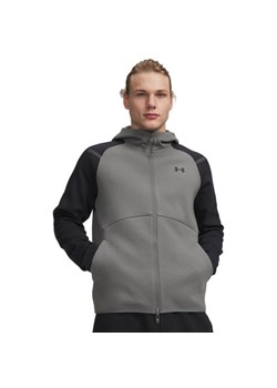 Męska bluza dresowa rozpinana z kapturem Under Armour UA Unstoppable Fleece Full-Zip - szara ze sklepu Sportstylestory.com w kategorii Bluzy męskie - zdjęcie 188893261