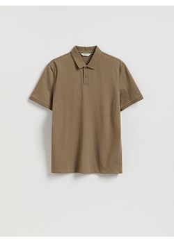 Reserved - Koszulka polo regular ze strukturalnej dzianiny - brązowy ze sklepu Reserved w kategorii T-shirty męskie - zdjęcie 188893462