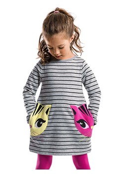 Denokids Sukienka "Twin Cat" w kolorze szarym ze sklepu Limango Polska w kategorii Sukienki dziewczęce - zdjęcie 188894322