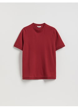 Reserved - T-shirt regular ze strukturalnej dzianiny - czerwony ze sklepu Reserved w kategorii T-shirty męskie - zdjęcie 188894853