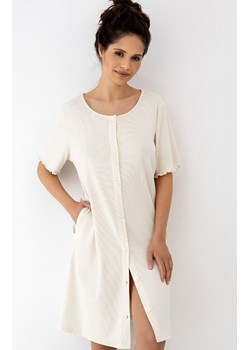 Sensis rozpinana koszula nocna Bayla, Kolor jasnobeżowy, Rozmiar S, SENSIS ze sklepu Primodo w kategorii Koszule nocne - zdjęcie 188895354