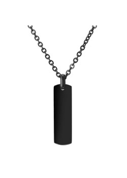 Męska czarna blaszka na łańcuszku do grawerunku nieśmiertelnik stal szlachetna ze sklepu manoki.pl w kategorii Naszyjniki męskie - zdjęcie 188895541