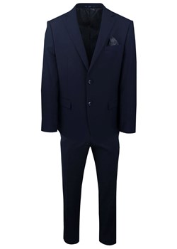 Taliowany Garnitur Męski - Victorio - Granatowy GARVCTOGLJ590GR ze sklepu JegoSzafa.pl w kategorii Garnitury męskie - zdjęcie 188895574
