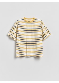 Reserved - T-shirt w paski - bursztynowy ze sklepu Reserved w kategorii T-shirty chłopięce - zdjęcie 188895731