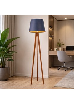 Elegancka lampa podłogowa na trójnogu CURACAO GOLD lampa podłogowa drewniana tripod ze sklepu Lysne w kategorii Lampy podłogowe - zdjęcie 188895972