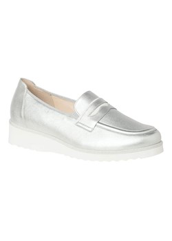 HASSIA Skórzane mokasyny "Sevilla" w kolorze srebrnym ze sklepu Limango Polska w kategorii Mokasyny damskie - zdjęcie 188897964