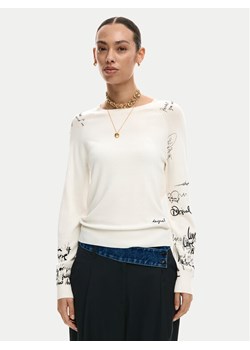 Desigual Sweter Marquette 26SWJF10 Écru Regular Fit ze sklepu MODIVO w kategorii Swetry damskie - zdjęcie 188900152