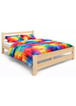 Minimalistyczne łóżko z drewna sosnowego 140x200 F9-P05 ze sklepu Edinos.pl w kategorii Łóżka i materace - zdjęcie 188901521