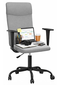 Jasnoszare krzesło biurowe z regulowaną wysokością N9-K71 ze sklepu Edinos.pl w kategorii Krzesła biurowe - zdjęcie 188901531