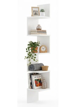 Biała Narożna Półka Ścienna 5 Poziomów M0-K13 ze sklepu Edinos.pl w kategorii Półki - zdjęcie 188901532