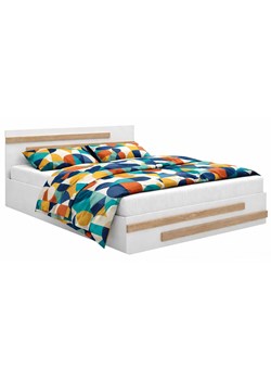 Białe łóżko ze stelażem i materacem 140x200 cm H4-L11 ze sklepu Edinos.pl w kategorii Łóżka i materace - zdjęcie 188901540