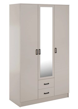 Kaszmirowa szafa trzydrzwiowa z lustrem i szufladami - Montixa ze sklepu Edinos.pl w kategorii Szafy - zdjęcie 188901554