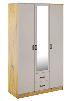 Trzydrzwiowa szafa z lustrem dąb artisan + kaszmir - Montixa ze sklepu Edinos.pl w kategorii Szafy - zdjęcie 188901581