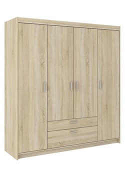 Czterodrzwiowa garderoba do przedpokoju dąb sonoma - Parioni 10X ze sklepu Edinos.pl w kategorii Zestawy mebli do przedpokoju - zdjęcie 188901592