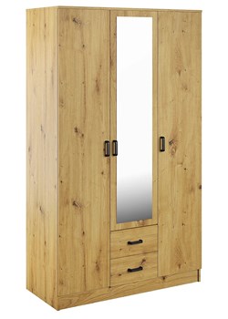 Trzydrzwiowa szafa uchylna z lustrem dąb artisan - Montixa ze sklepu Edinos.pl w kategorii Szafy - zdjęcie 188901594