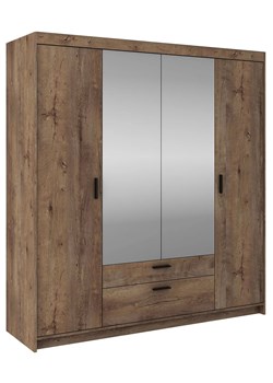 Duża szafa z szufladami i lustrem dąb lefkas D1-E40 ze sklepu Edinos.pl w kategorii Szafy - zdjęcie 188901601