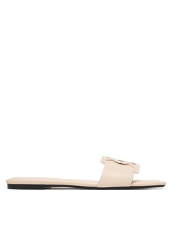 Klapki Calvin Klein Square Flat Sandal Emblem HW0HW03128 Écru ze sklepu eobuwie.pl w kategorii Klapki damskie - zdjęcie 188902572