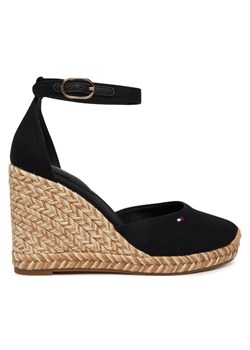 Tommy Hilfiger Espadryle Flag High Wedge Espad Closed Toe FW0FW09225 Czarny ze sklepu MODIVO w kategorii Espadryle damskie - zdjęcie 188903722