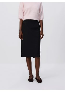 Reserved - Spódnica midi z przeszyciem - czarny ze sklepu Reserved w kategorii Spódnice - zdjęcie 188906493
