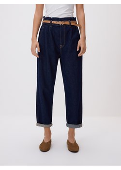 Reserved - Jeansy paperbag - granatowy ze sklepu Reserved w kategorii Jeansy damskie - zdjęcie 188906593