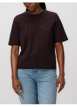 Reserved - T-shirt regular z haftem - ciemnobrązowy ze sklepu Reserved w kategorii Bluzki damskie - zdjęcie 188906604