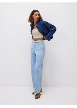 Reserved - Jeansy wide leg z paskiem - niebieski ze sklepu Reserved w kategorii Jeansy damskie - zdjęcie 188907431