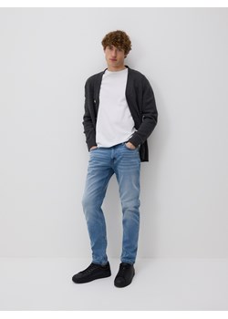 Reserved - Jeansy slim z efektem sprania - niebieski ze sklepu Reserved w kategorii Jeansy męskie - zdjęcie 188907643