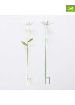 Boltze Dekoracje ogrodowe (2 szt.) "Darina" w kolorze biało-zielonym - wys. 100 cm ze sklepu Limango Polska w kategorii Dekoracje i akcesoria ogrodowe - zdjęcie 188910132