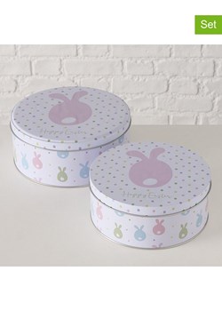 Boltze Pojemniki (2 szt.) "Eggard" w kolorze biało-jasnoróżowym ze sklepu Limango Polska w kategorii Pojemniki kuchenne - zdjęcie 188910443