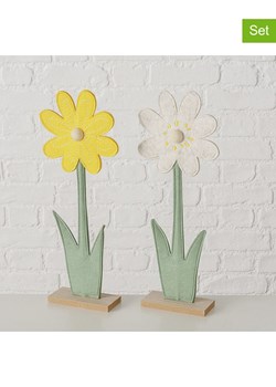 Boltze Dekoracje (2 szt.) "Sully" w kolorze żółto-biało-zielonym - wys. 42 cm ze sklepu Limango Polska w kategorii Dekoracje - zdjęcie 188910620