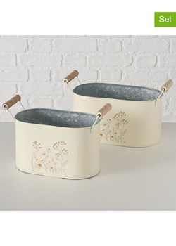 Boltze Osłonki (2 szt.) "Meadow" w kolorze kremowo-brązowym na doniczkę ze sklepu Limango Polska w kategorii Doniczki i osłonki - zdjęcie 188910631