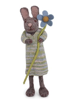 Gry &amp; Sif Figurka dekoracyjna "Bunny" w kolorze szaro-zielonym - dł. 27 cm ze sklepu Limango Polska w kategorii Dekoracje - zdjęcie 188912781