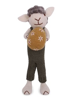 Gry &amp; Sif Figurka dekoracyjna "Sheep" w kolorze szaro-zielono-kremowym - dł. 27 cm ze sklepu Limango Polska w kategorii Dekoracje - zdjęcie 188912792