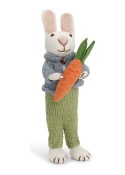Gry &amp; Sif Figurka dekoracyjna "Bunny" w kolorze biało-zielonym - dł. 27 cm ze sklepu Limango Polska w kategorii Dekoracje - zdjęcie 188912794