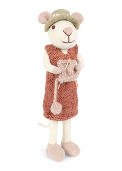 Gry &amp; Sif Figurka dekoracyjna "Mouse" w kolorze biało-jasnobrązowym - dł. 27 cm ze sklepu Limango Polska w kategorii Dekoracje - zdjęcie 188912814
