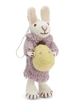 Gry &amp; Sif Figurka dekoracyjna "Bunny" w kolorze biało-szarym - dł. 14 cm ze sklepu Limango Polska w kategorii Dekoracje - zdjęcie 188912901