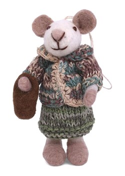 Gry &amp; Sif Figurka dekoracyjna "Mouse" w kolorze biało-zielonym - dł. 11 cm ze sklepu Limango Polska w kategorii Dekoracje - zdjęcie 188912904